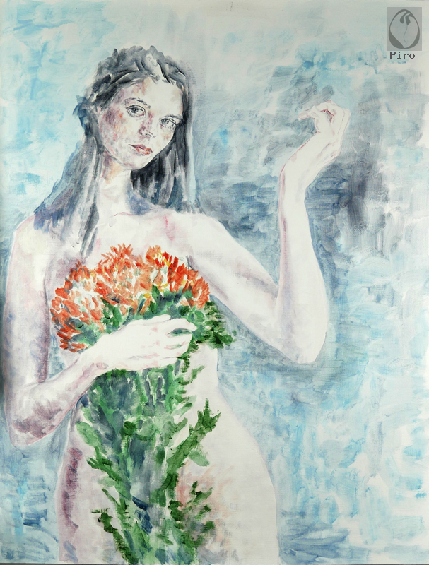 oil on paper - olio su carta di Piro